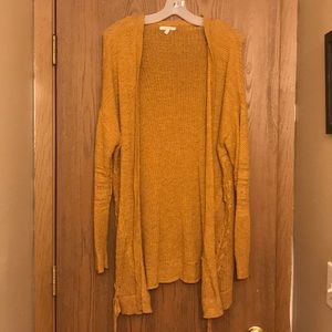 Maurices Mustard Laced Up Cardigan